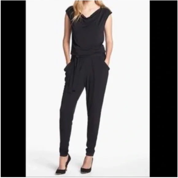 Michael Kors Black Romper with Rhinestone Stud Shoulder Detail. Size medium - Picture 7 of 7